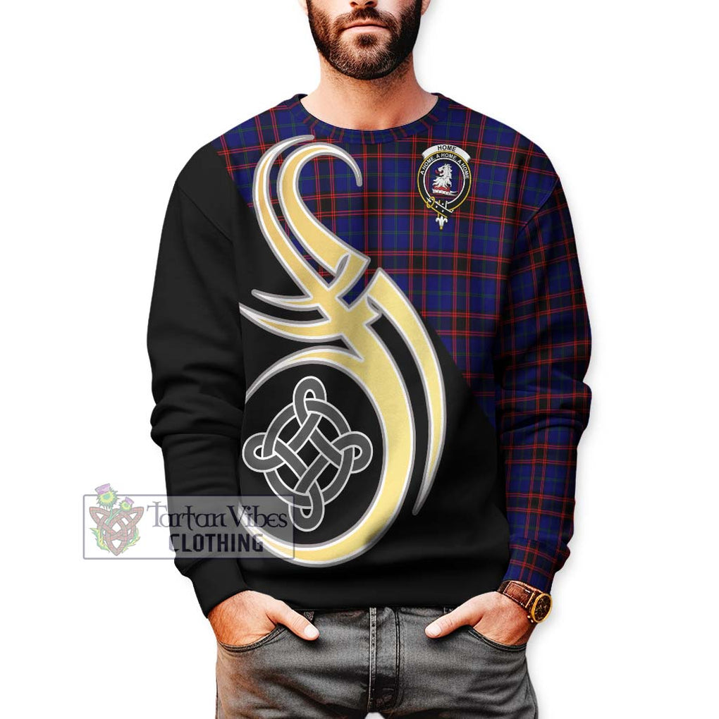 Home Modern Tartan Sweatshirt with Family Crest and Celtic Symbol Style Unisex - Tartan Vibes Clothing