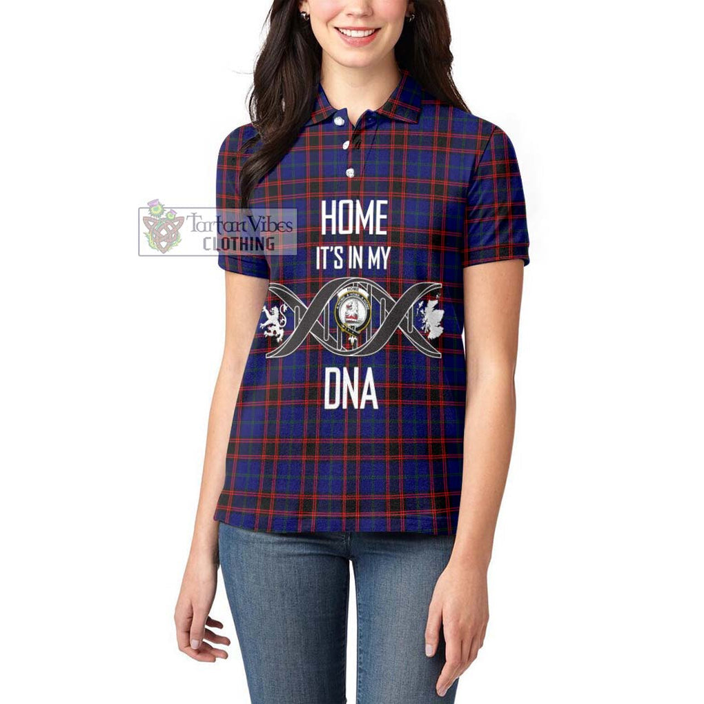 Home Modern Tartan Women's Polo Shirt with Family Crest DNA In Me Style Women - Tartanvibesclothing Shop