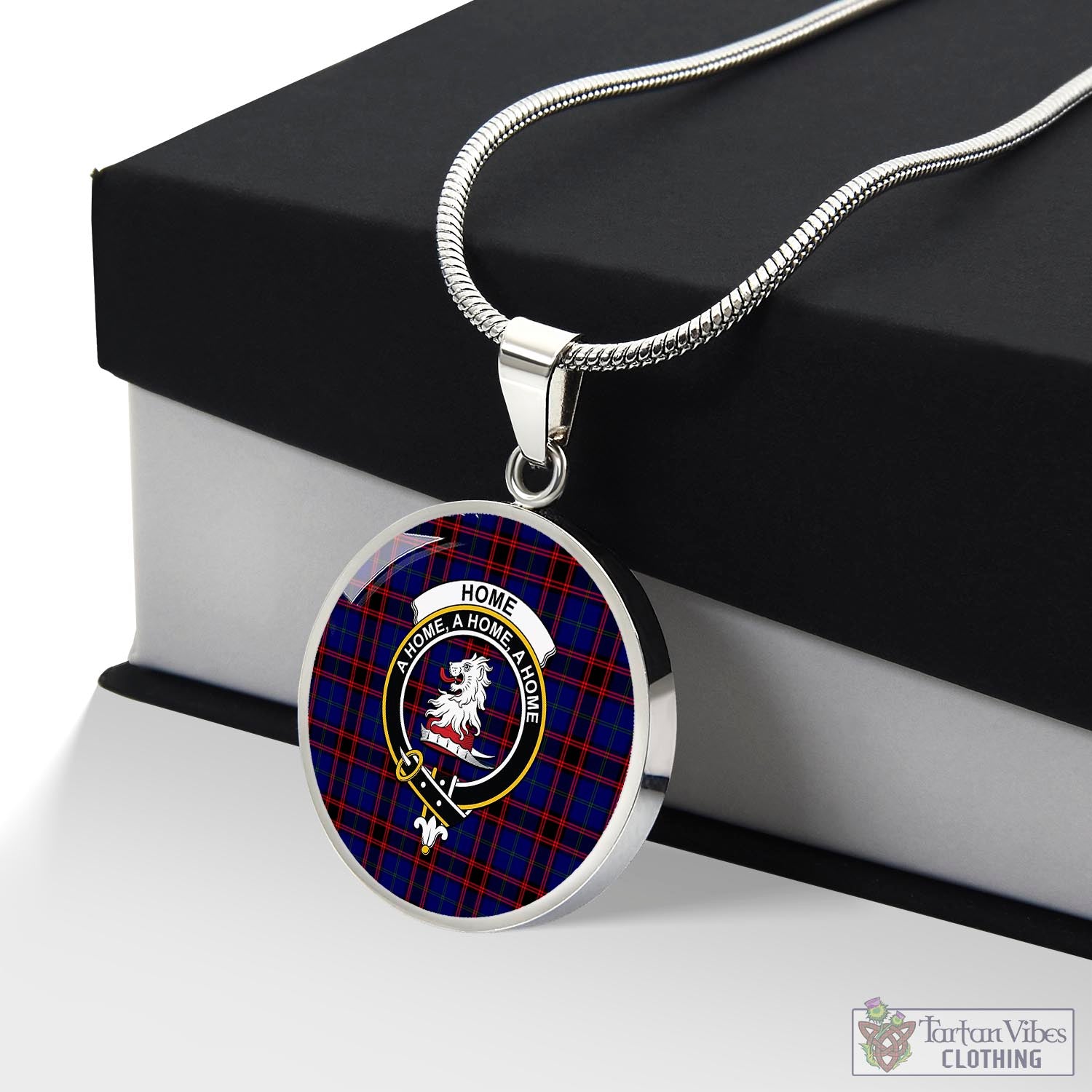 Tartan Vibes Clothing Home Modern Tartan Circle Necklace with Family Crest