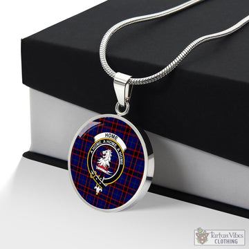 Home Modern Tartan Circle Necklace with Family Crest