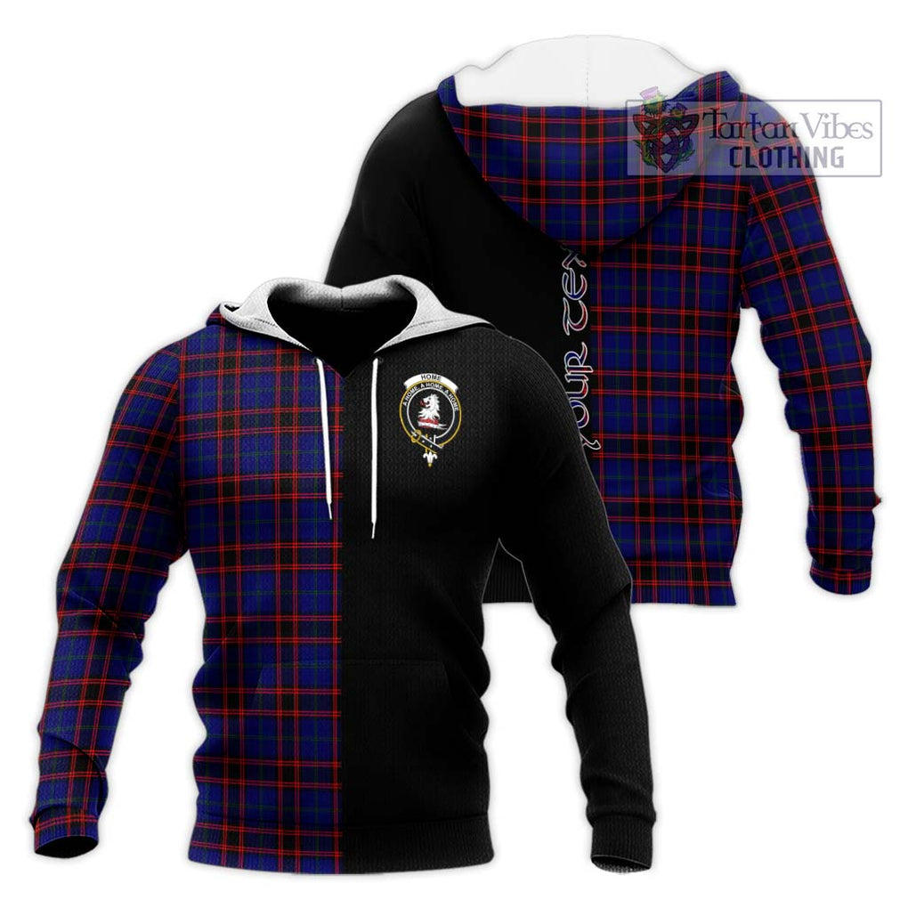 Home Modern Tartan Knitted Hoodie with Family Crest and Half Of Me Style Unisex Knitted Pullover Hoodie - Tartanvibesclothing Shop