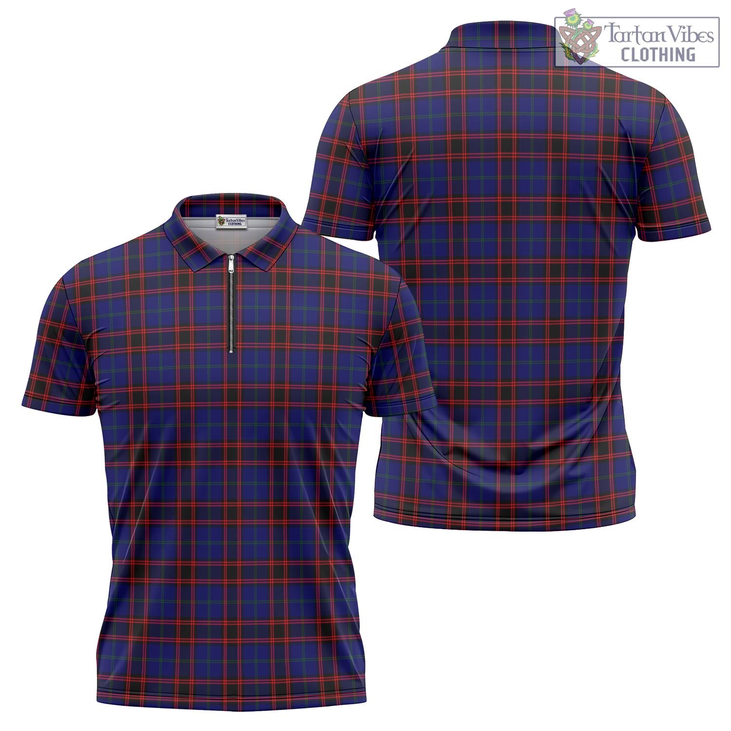 Tartan Vibes Clothing Home Modern Tartan Zipper Polo Shirt