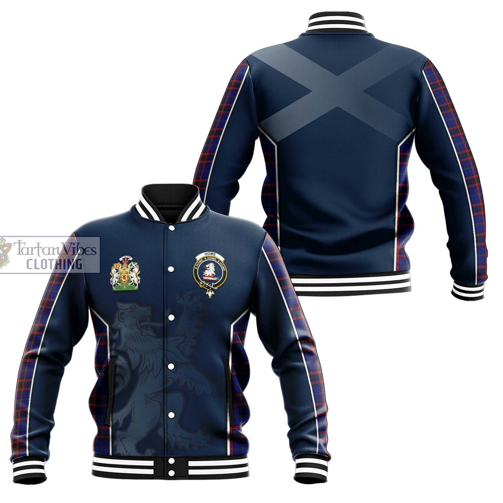 Home Modern Tartan Baseball Jacket with Family Crest and Lion Rampant Vibes Sport Style Unisex - Tartan Vibes Clothing