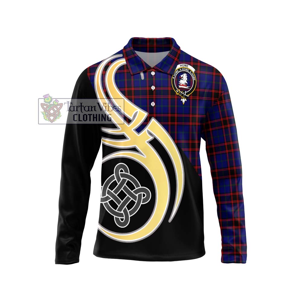 Home Modern Tartan Long Sleeve Polo Shirt with Family Crest and Celtic Symbol Style Unisex - Tartan Vibes Clothing