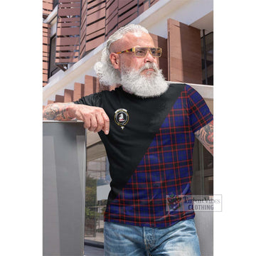 Home Modern Tartan Cotton T-shirt with Family Crest and Military Logo Style