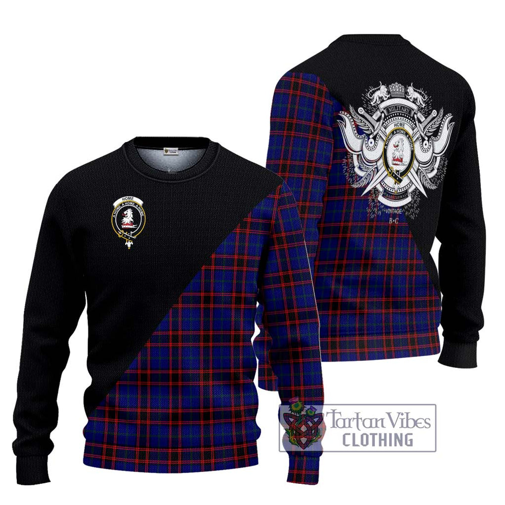 Home Modern Tartan Knitted Sweater with Family Crest and Military Logo Style Unisex - Tartanvibesclothing Shop