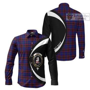 Home Modern Tartan Long Sleeve Button Up with Family Crest Circle Style