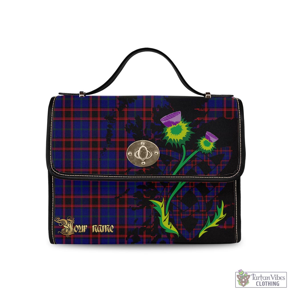 Tartan Vibes Clothing Home Modern Tartan Waterproof Canvas Bag with Scotland Map and Thistle Celtic Accents