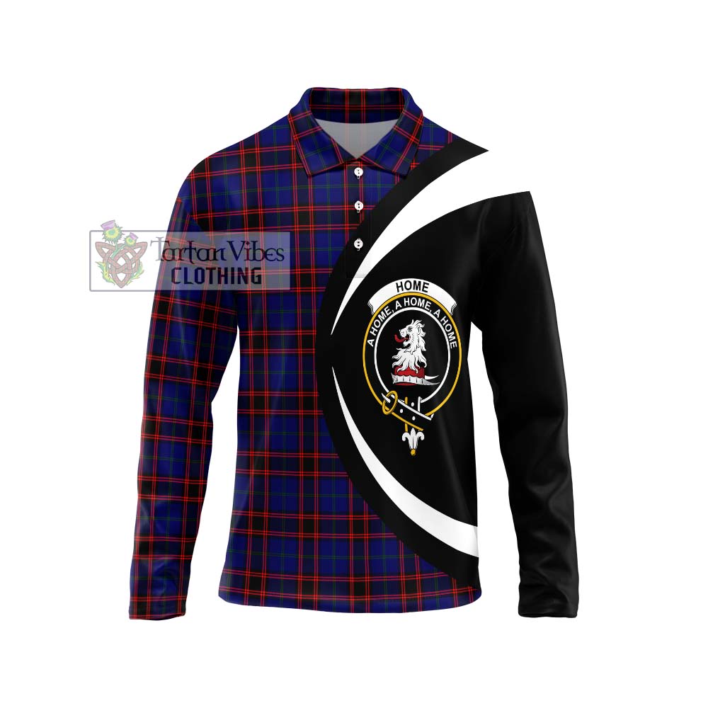 Home Modern Tartan Long Sleeve Polo Shirt with Family Crest Circle Style Unisex - Tartan Vibes Clothing