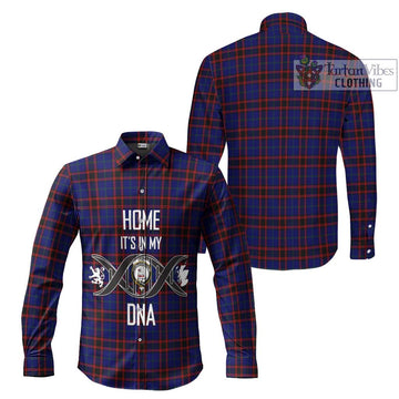 Home Modern Tartan Long Sleeve Button Shirt with Family Crest DNA In Me Style