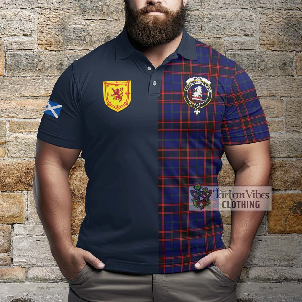 Tartan Vibes Clothing Home Modern Tartan Polo Shirt with Scottish Lion Royal Arm Half Style