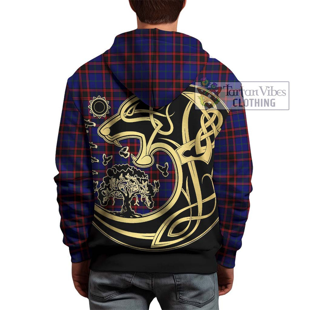 Home Modern Tartan Hoodie with Family Crest Celtic Wolf Style - Tartan Vibes Clothing