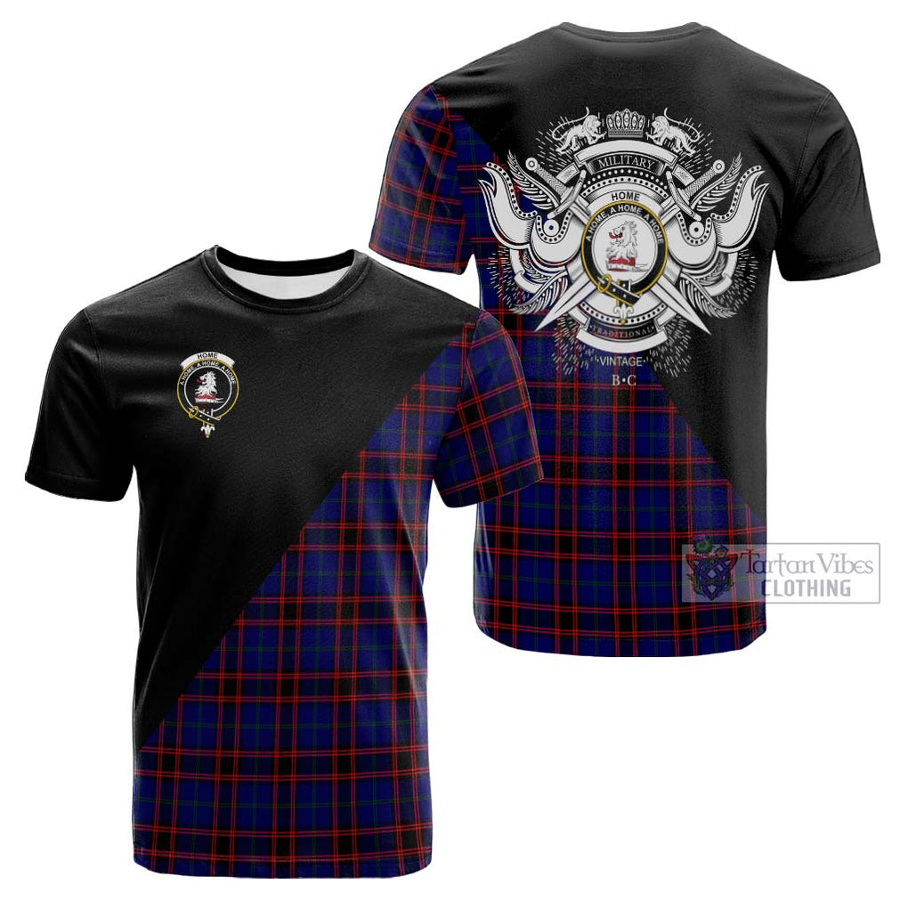 Tartan Vibes Clothing Home Modern Tartan Cotton T-shirt with Family Crest and Military Logo Style