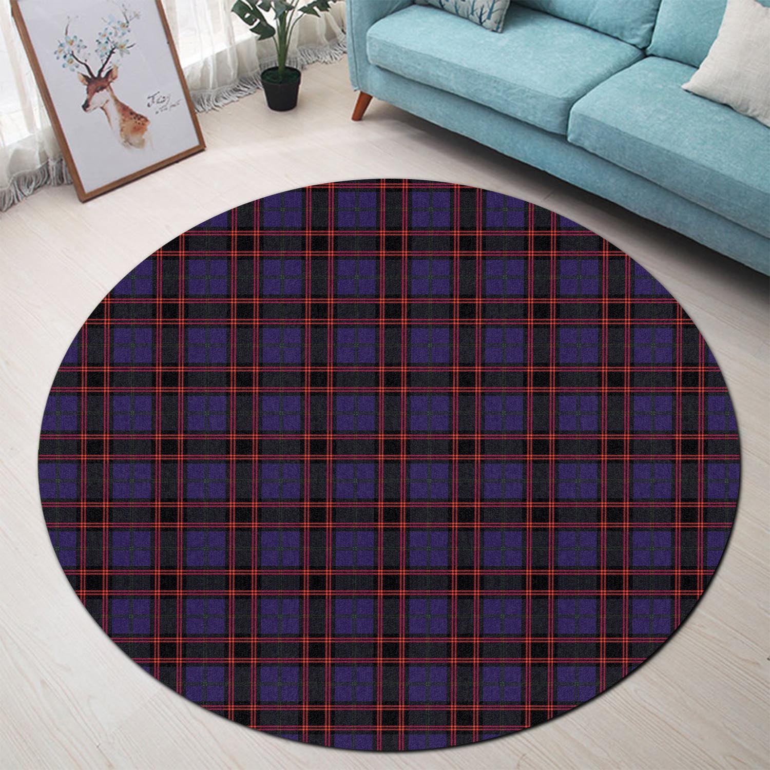 home-modern-tartan-round-rug