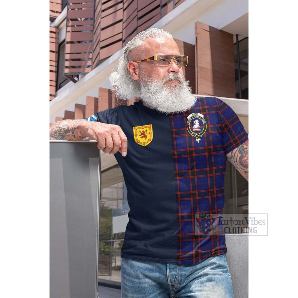 Tartan Vibes Clothing Home Modern Tartan Cotton T-shirt with Scottish Lion Royal Arm Half Style