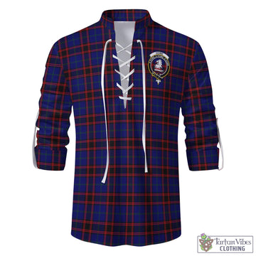 Home Modern Tartan Men's Scottish Traditional Jacobite Ghillie Kilt Shirt with Family Crest