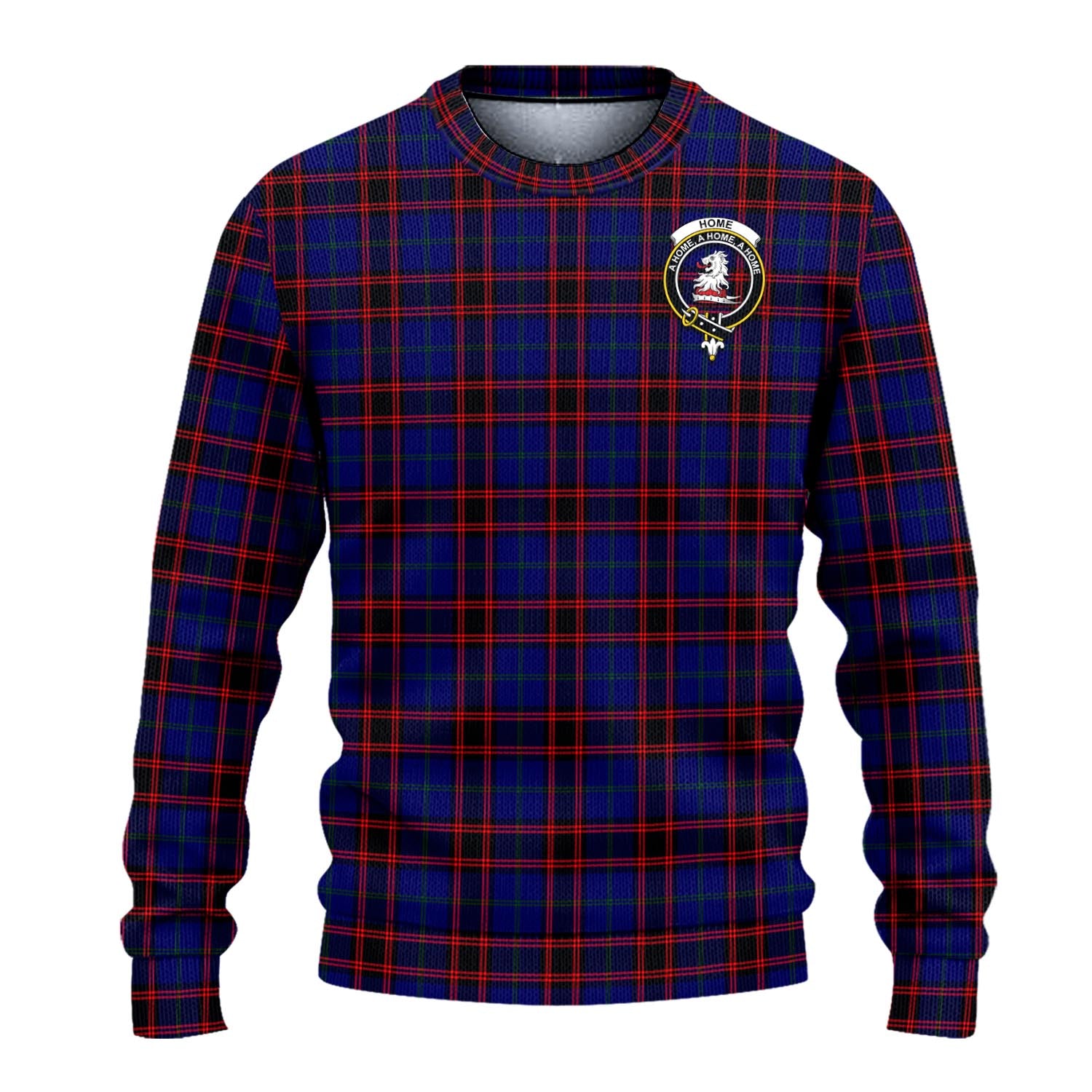 Home Modern Tartan Knitted Sweater with Family Crest - Tartanvibesclothing