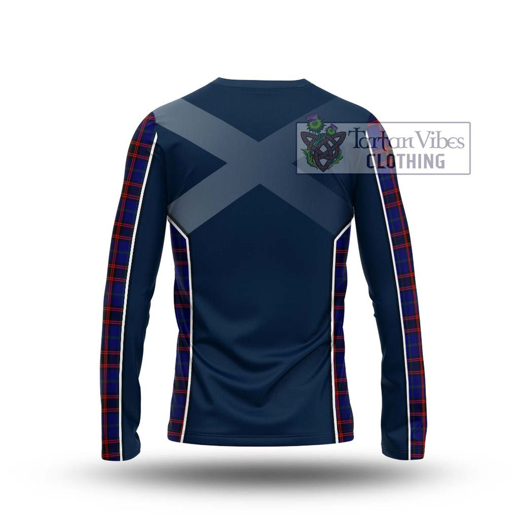 Home Modern Tartan Long Sleeve T-Shirt with Family Crest and Lion Rampant Vibes Sport Style - Tartan Vibes Clothing