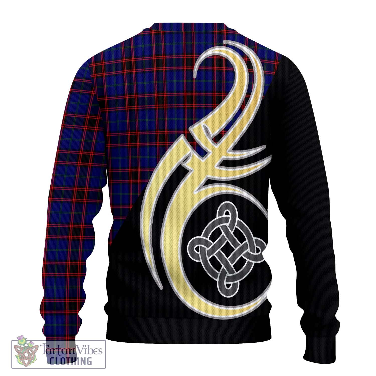 Home Modern Tartan Knitted Sweater with Family Crest and Celtic Symbol Style - Tartan Vibes Clothing