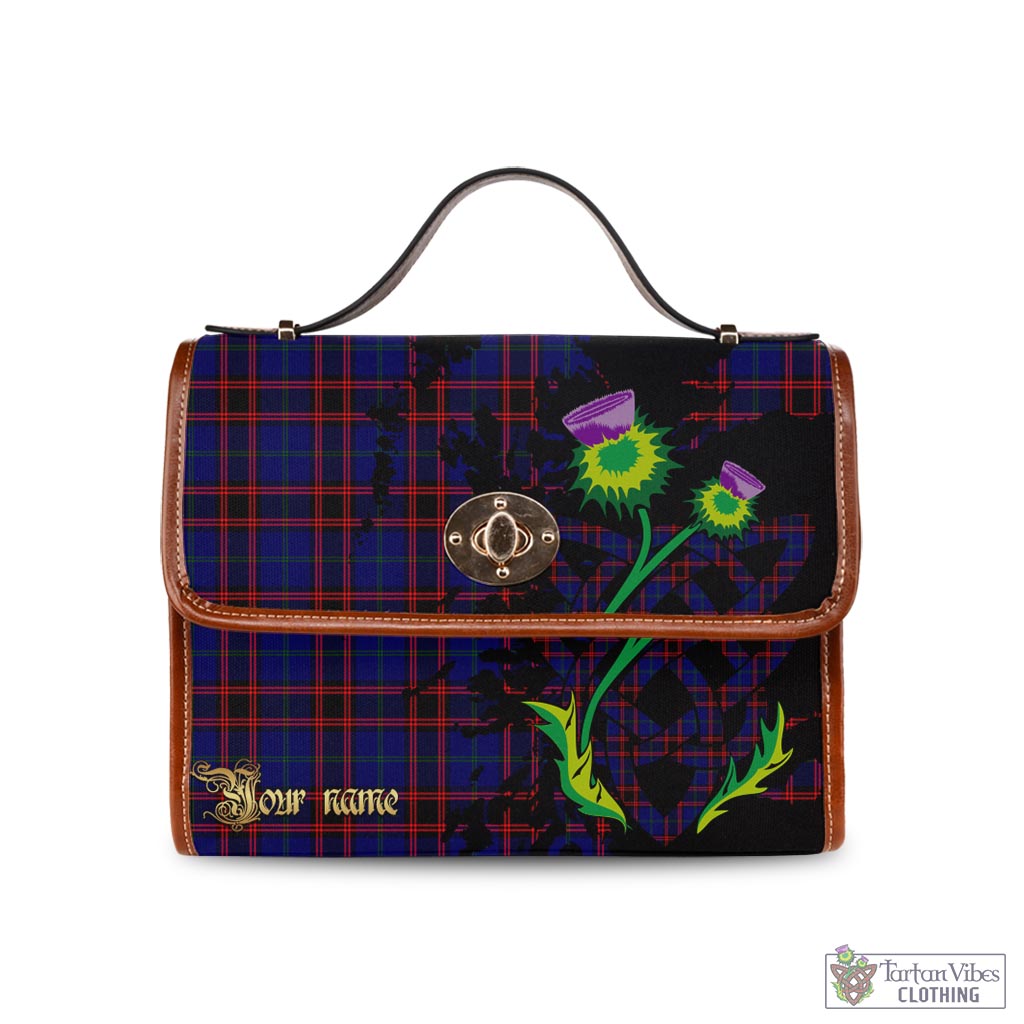 Tartan Vibes Clothing Home Modern Tartan Waterproof Canvas Bag with Scotland Map and Thistle Celtic Accents