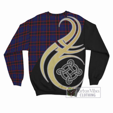 Home Modern Tartan Sweatshirt with Family Crest and Celtic Symbol Style