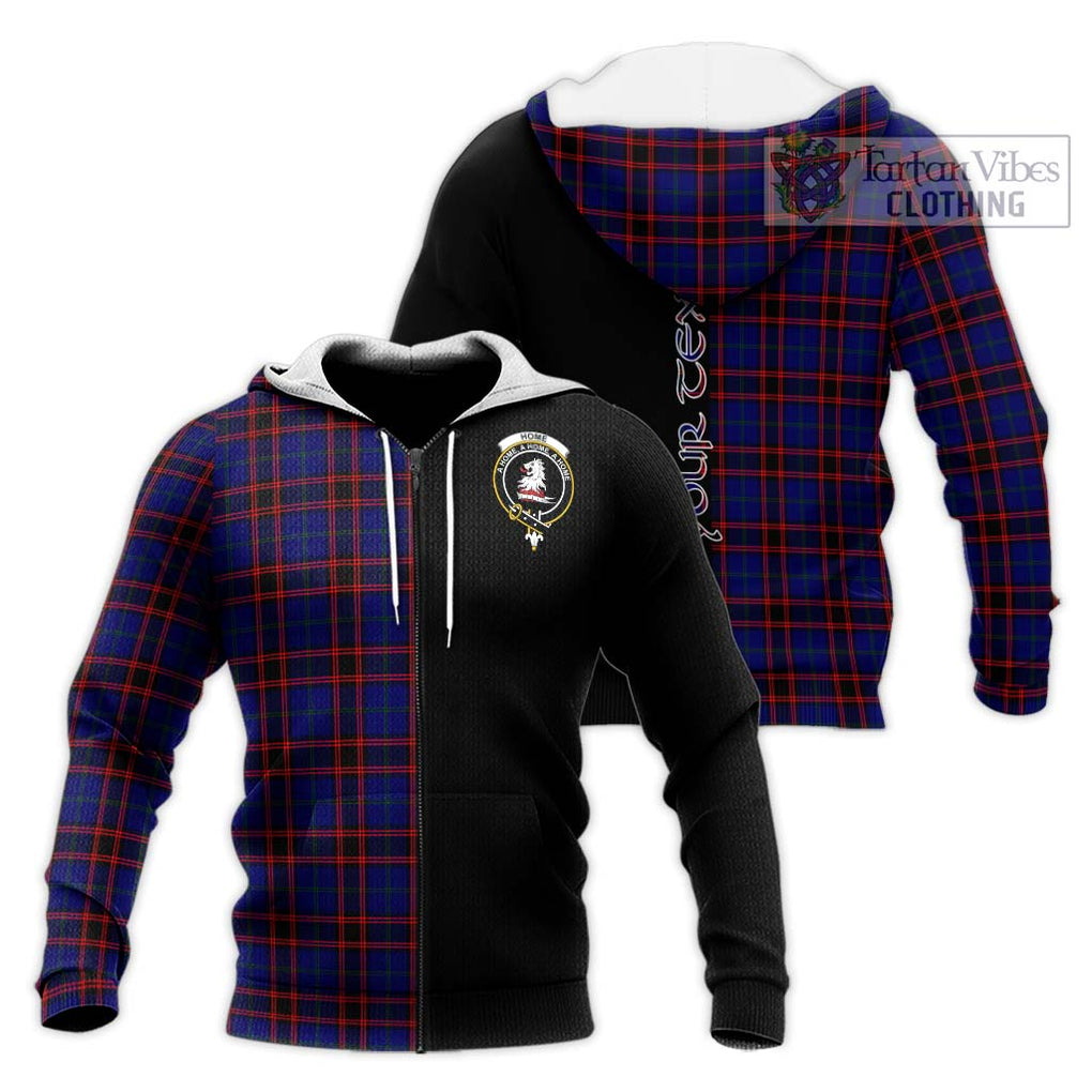 Home Modern Tartan Knitted Hoodie with Family Crest and Half Of Me Style Unisex Knitted Zip Hoodie - Tartanvibesclothing Shop