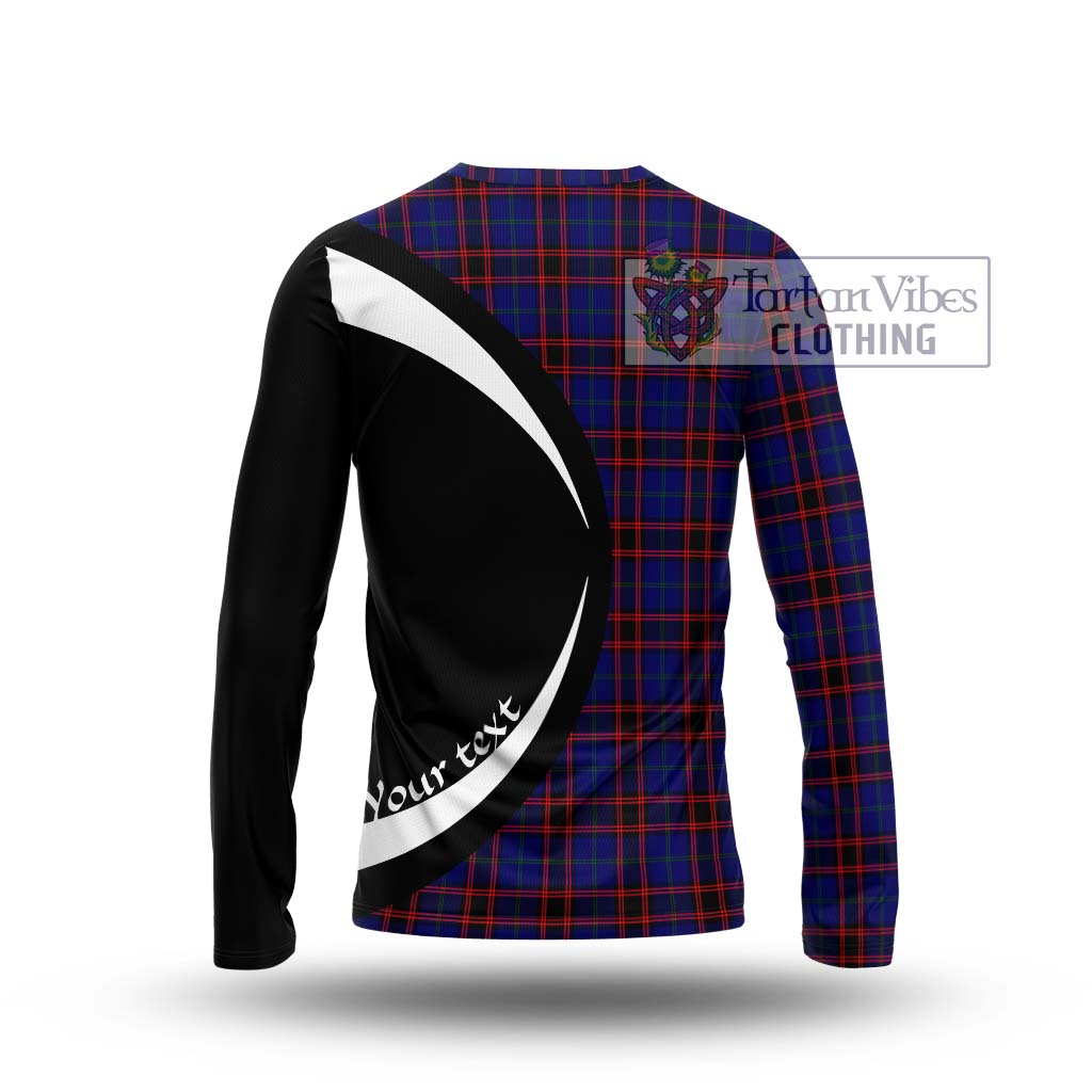 Home Modern Tartan Long Sleeve T-Shirt with Family Crest Circle Style - Tartan Vibes Clothing