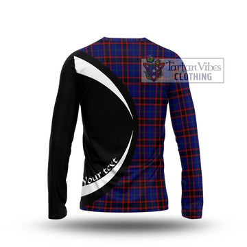 Home Modern Tartan Long Sleeve T-Shirt with Family Crest Circle Style