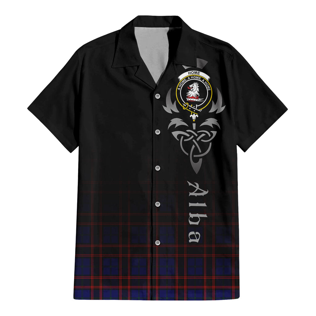 Tartan Vibes Clothing Home Modern Tartan Short Sleeve Button Up Featuring Alba Gu Brath Family Crest Celtic Inspired