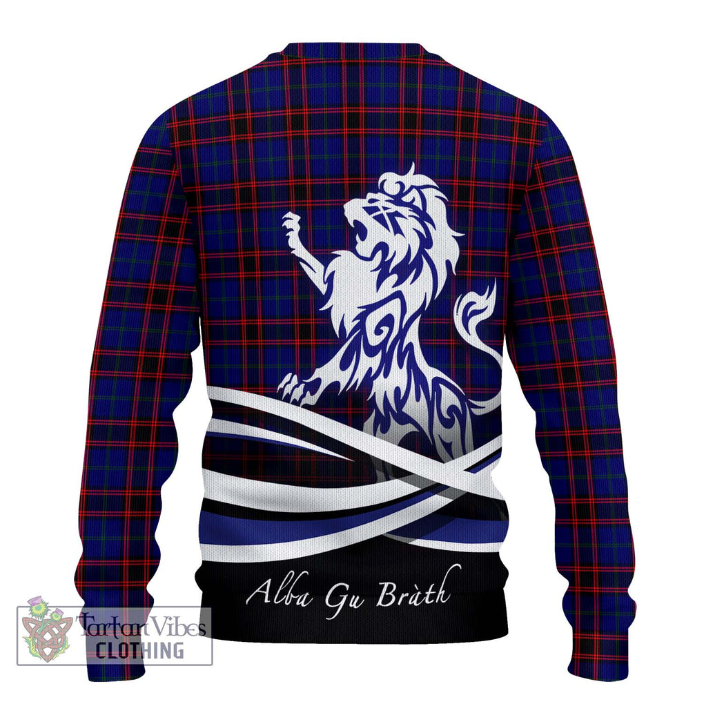 Home Modern Tartan Knitted Sweater with Alba Gu Brath Regal Lion Emblem - Tartanvibesclothing Shop