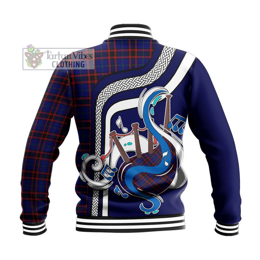 Tartan Vibes Clothing Home Modern Tartan Baseball Jacket with Epic Bagpipe Style