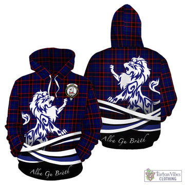 Home Modern Tartan Hoodie with Alba Gu Brath Regal Lion Emblem