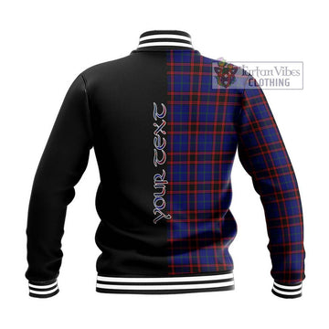 Home Modern Tartan Baseball Jacket with Family Crest and Half Of Me Style