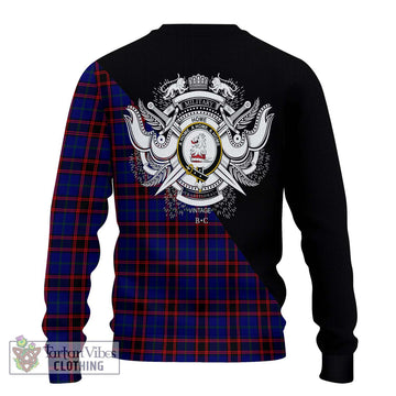 Home Modern Tartan Ugly Sweater with Family Crest and Military Logo Style