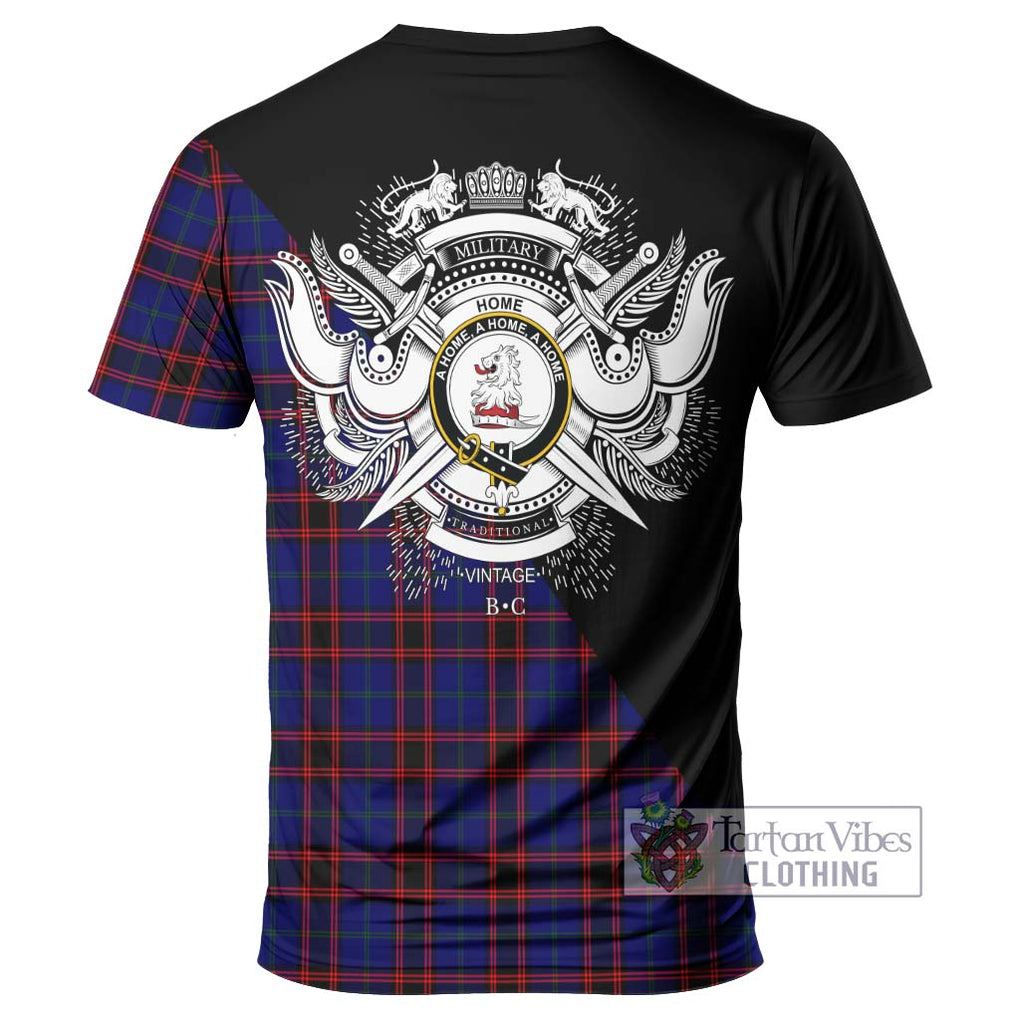 Home Modern Tartan T-Shirt with Family Crest and Military Logo Style - Tartanvibesclothing Shop