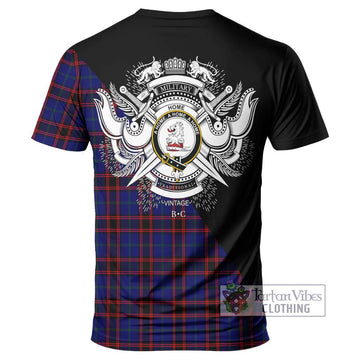 Home Modern Tartan T-Shirt with Family Crest and Military Logo Style