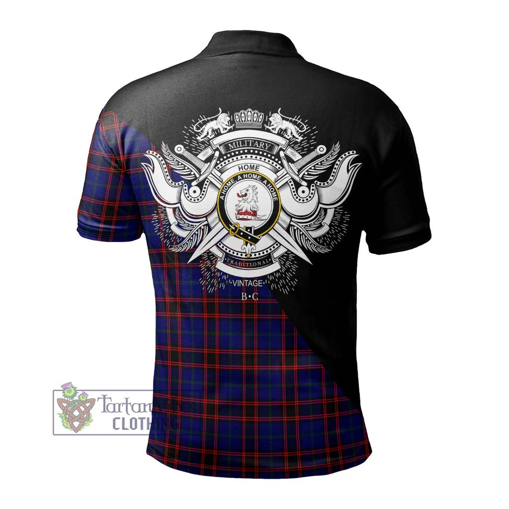 Home Modern Tartan Polo Shirt with Family Crest and Military Logo Style - Tartanvibesclothing Shop