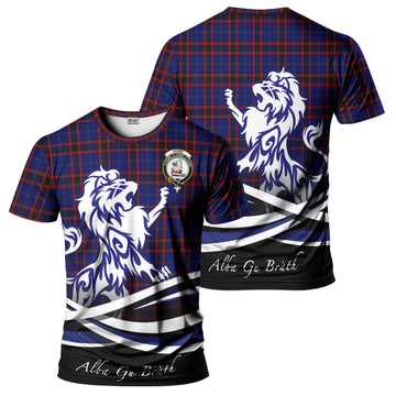 Home Modern Tartan T-Shirt with Alba Gu Brath Regal Lion Emblem