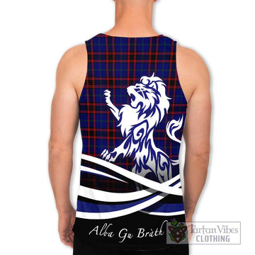 Home Modern Tartan Men's Tank Top with Alba Gu Brath Regal Lion Emblem