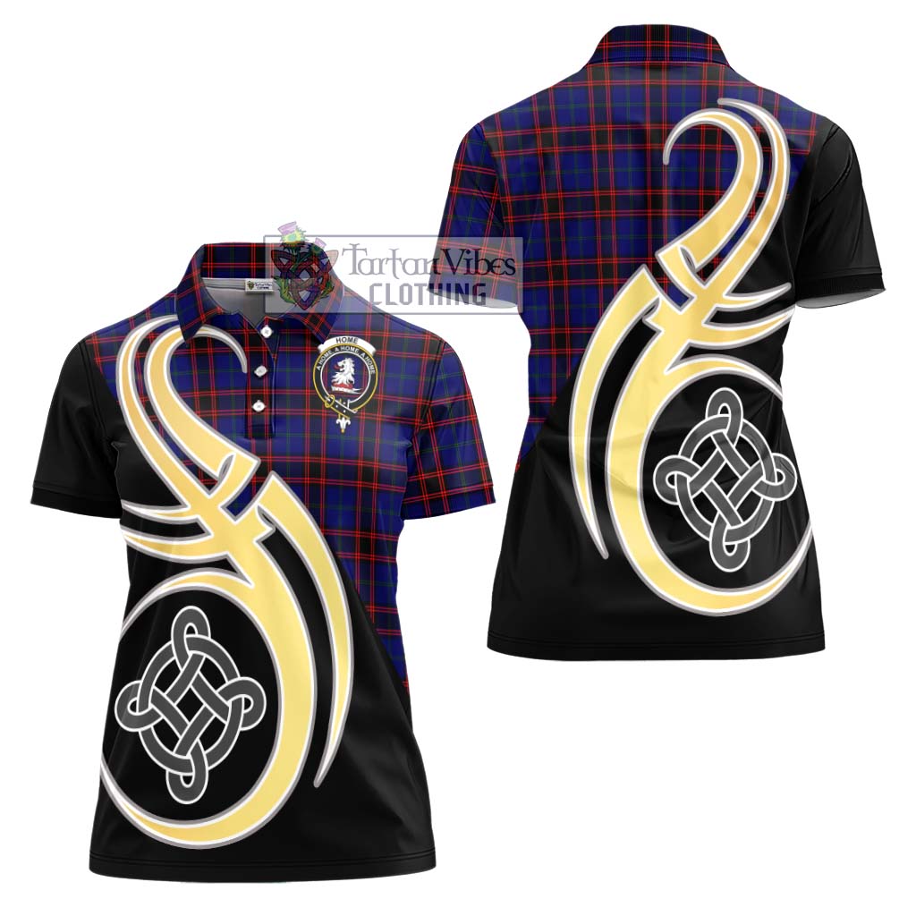 Home Modern Tartan Women's Polo Shirt with Family Crest and Celtic Symbol Style - Tartan Vibes Clothing