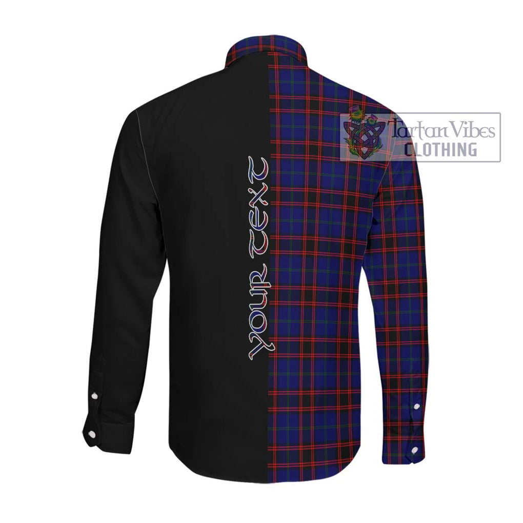 Home Modern Tartan Long Sleeve Button Shirt with Family Crest and Half Of Me Style Men's Shirt - Tartanvibesclothing Shop