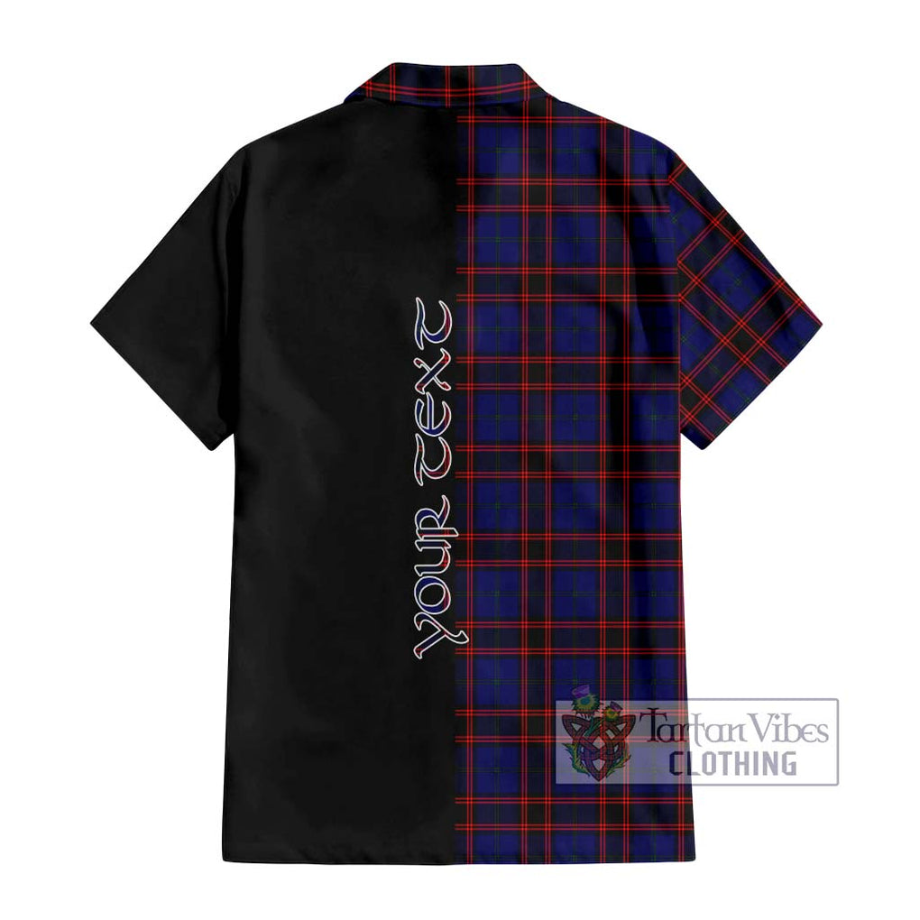 Home Modern Tartan Short Sleeve Button Shirt with Family Crest and Half Of Me Style - Tartanvibesclothing Shop