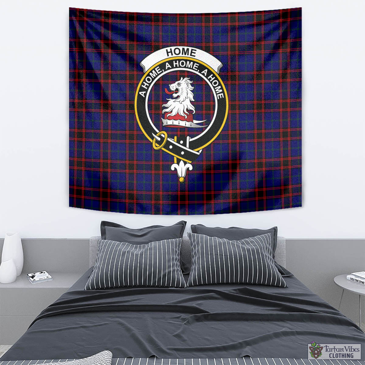 Tartan Vibes Clothing Home Modern Tartan Tapestry Wall Hanging and Home Decor for Room with Family Crest