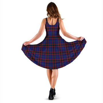 Home Modern Tartan Sleeveless Midi Womens Dress