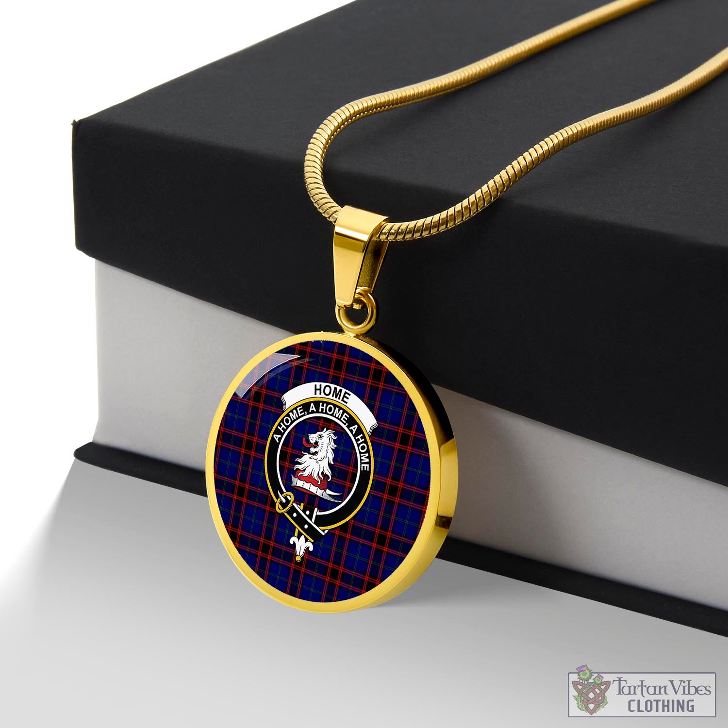 Tartan Vibes Clothing Home Modern Tartan Circle Necklace with Family Crest