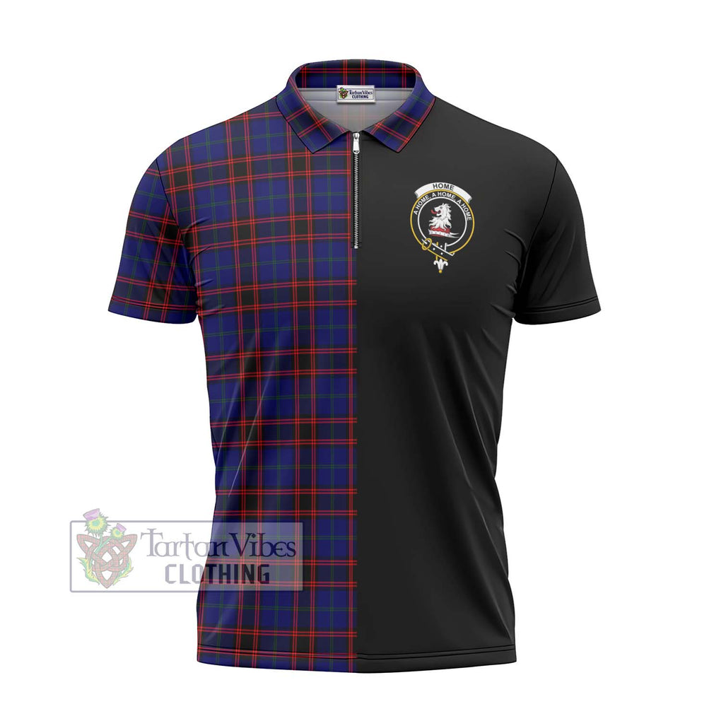 Home Modern Tartan Zipper Polo Shirt with Family Crest and Half Of Me Style - Tartanvibesclothing Shop