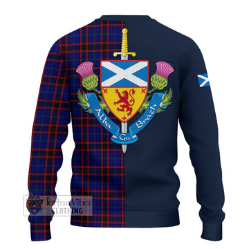 Home Modern Tartan Ugly Sweater with Scottish Lion Royal Arm Half Style