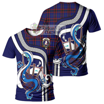 Home Modern Tartan T-Shirt with Epic Bagpipe Style