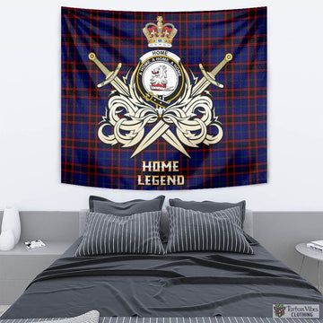 Home Modern Tartan Tapestry with Clan Crest and the Golden Sword of Courageous Legacy