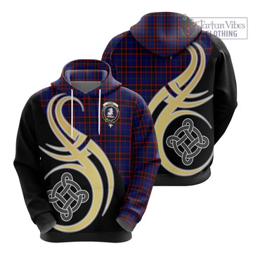 Home Modern Tartan Hoodie with Family Crest and Celtic Symbol Style